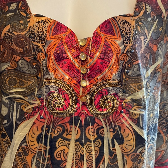 ONE WORLD Vibrant Multicolor Blouse - Picture 2 of 8